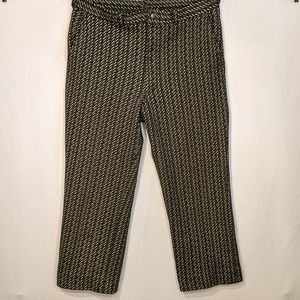 Vintage green polyester cropped pants